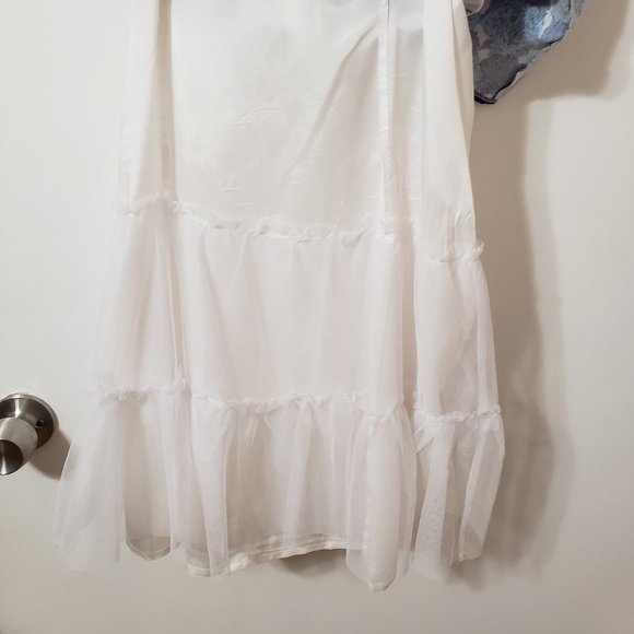 Pretty Blue & White Floral Dress By Maggy L Size 8 - Picture 8 of 8